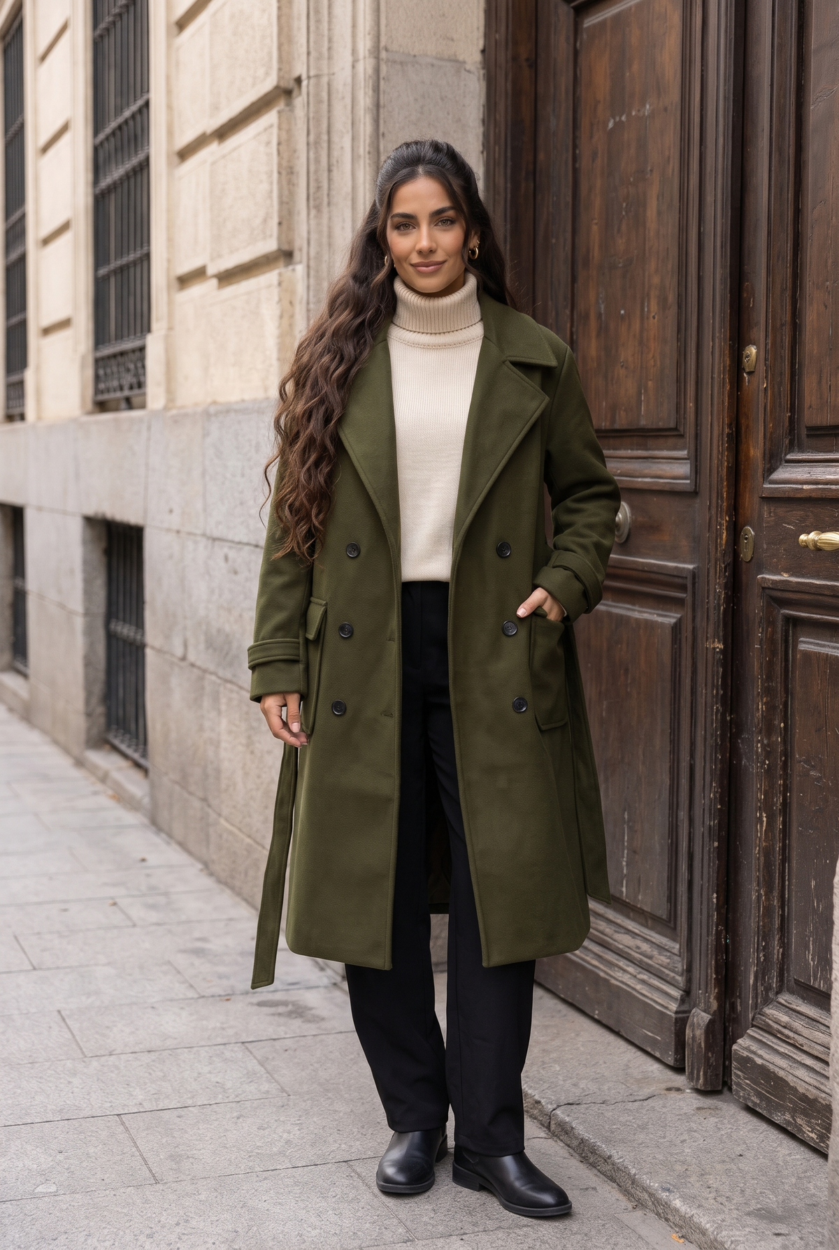 Abrigo Carlota Verde militar