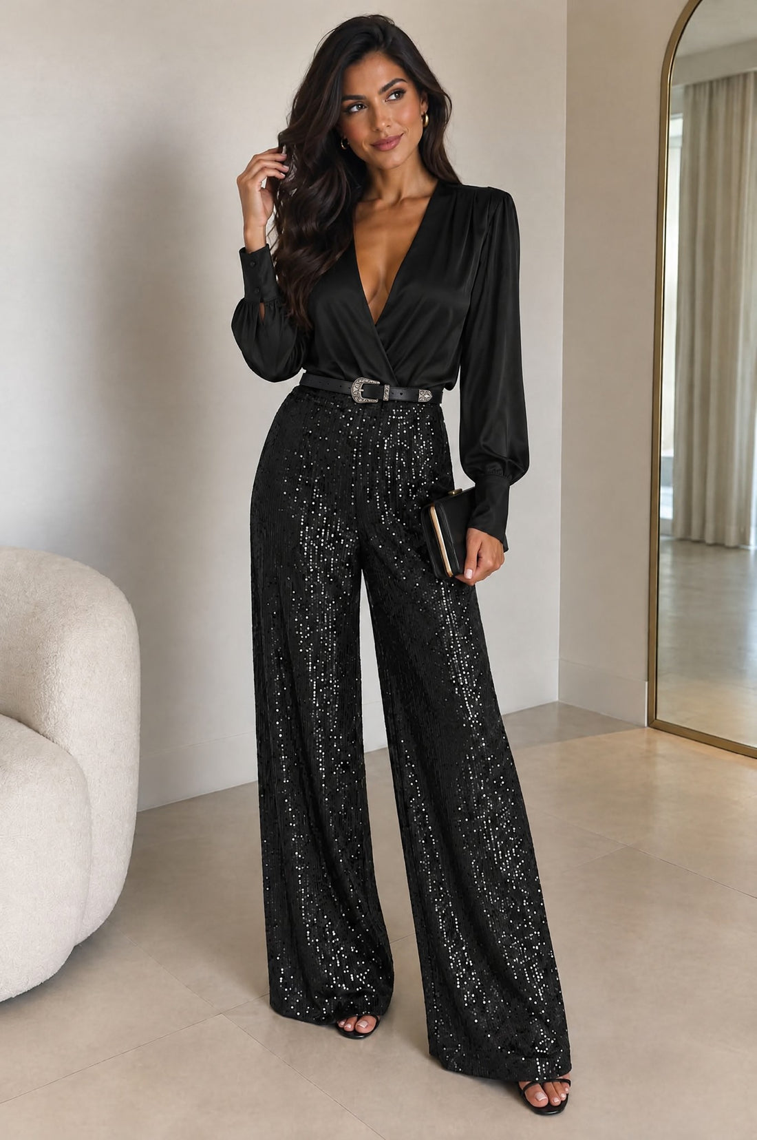Conjunto Zafira Negro con cinturón